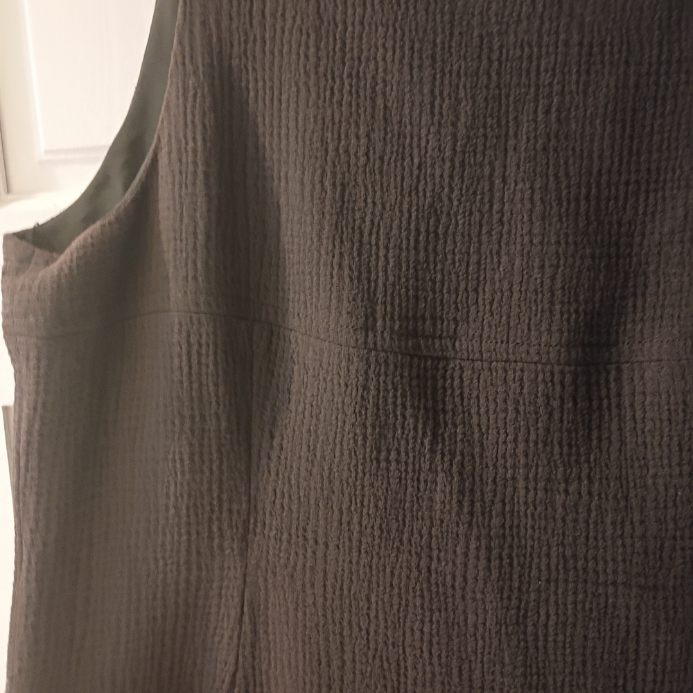 Armani Crinkle/Waffle Weave Bateau Shift In Espresso - Picture 6 of 10